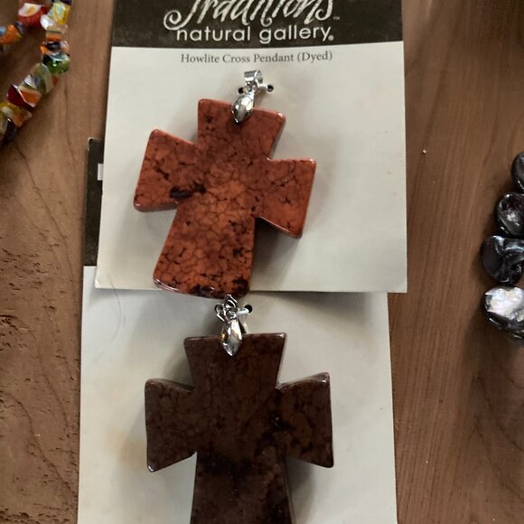 Artisan Bead & Charm Bundle – Moroccan Glass, Howlite Crosses, Turquoise & More - Picture 12 of 14